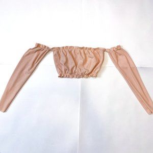 Missguided Nude Off the Shoulder Crop Top Size 4